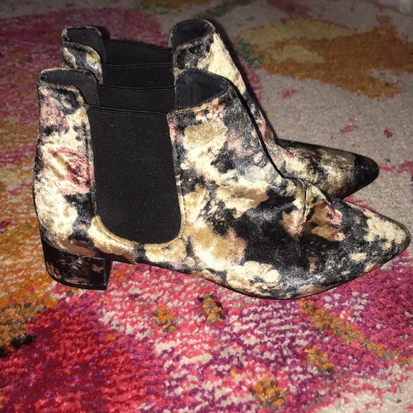 Top shop floral velvet ankle boots multicolor 38 - Picture 2 of 3
